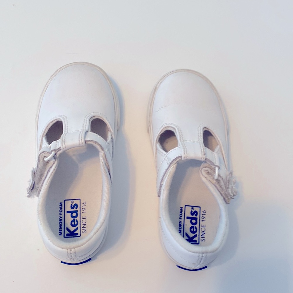 Keds white, size 8M toddler, good used condition